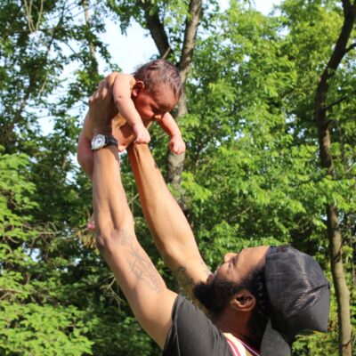 newborn with dad